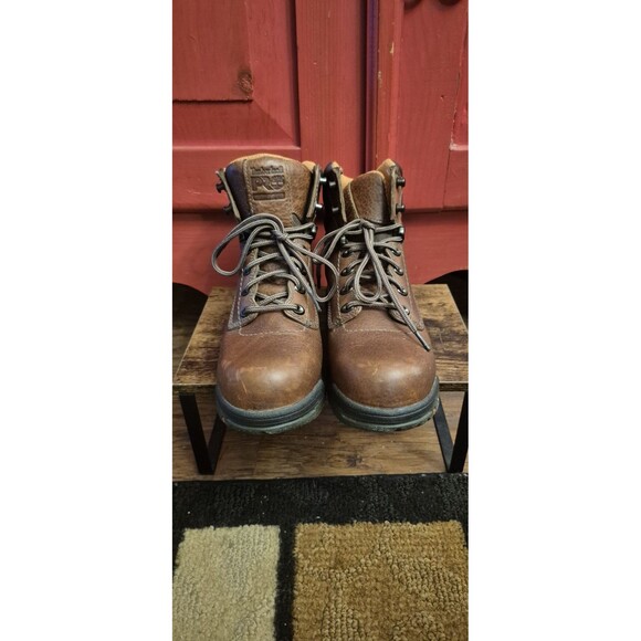 Timberland PRO TiTAN Wms 7.5 W Alloy Toe Work Boot  Leather 6in Waterproof  EUC - Picture 3 of 7